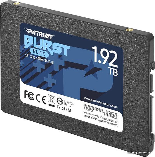 SSD накопитель Patriot Burst Elite PBE192TS25SSDR 1.92ТБ, 2.5", SATA III, SATA