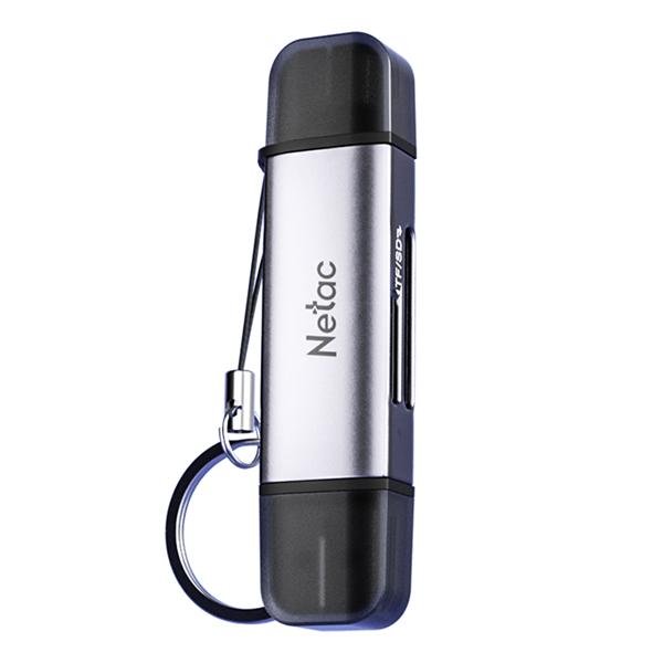 Картридер Netac WK13 WK13GYCN USB3.2 SD, SDHC, SDXC, microSD, microSDHC, microSDXC, USB Type-A/USB Type-С, Серебристый