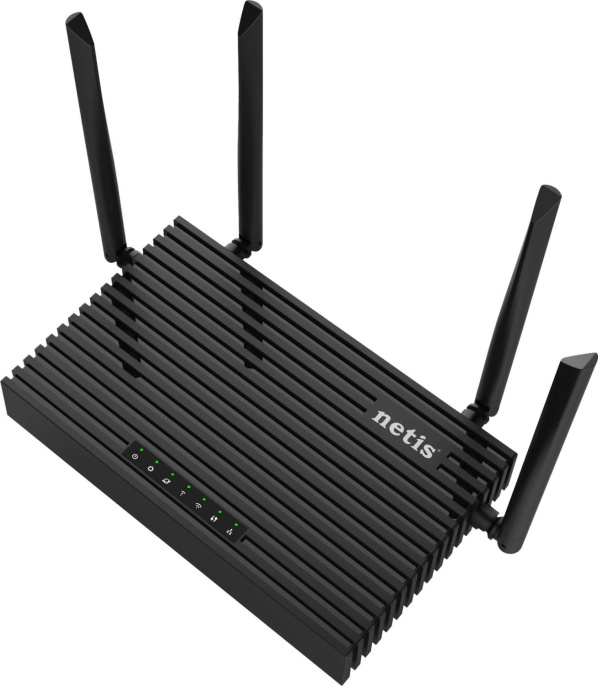 Wi-Fi роутер Netis N6,  Wi-Fi 6,  AX1800,  2.4/5ГГц, 4 LAN,  черный