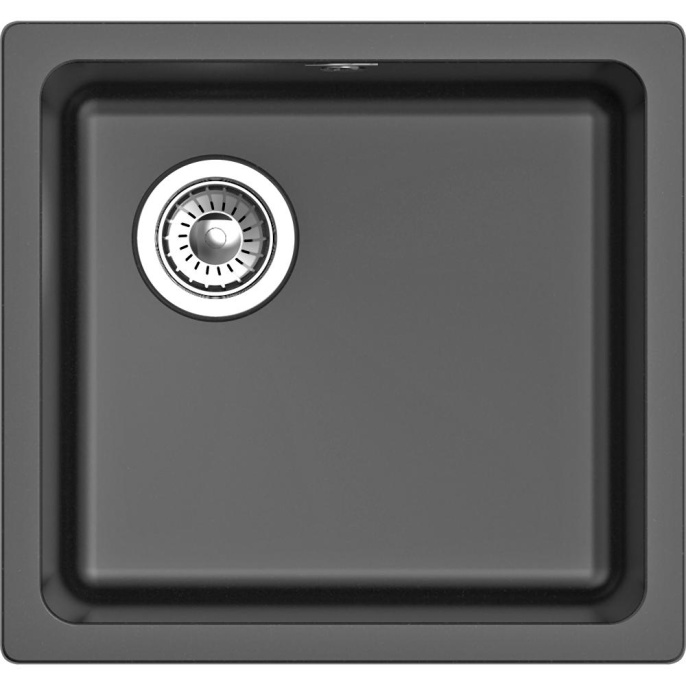 Кухонная мойка RIVELATO RIVELATO Мойка BERKANA 45 1-чаш 485*455, монтаж: универсальный, материал: кварц, цвет: антрацит BK-45 antracite
