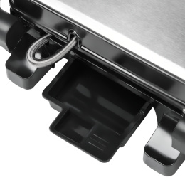 Электрический гриль RAGEX R782-900 с режимом барбекю, 2000 Вт, серебристый