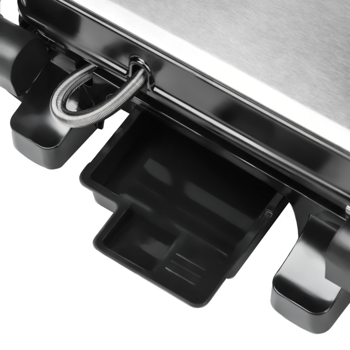 Электрический гриль RAGEX R782-900 с режимом барбекю, 2000 Вт, серебристый