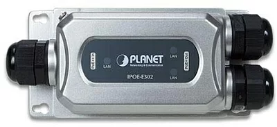 индустриальный PoE экстендер PLANET Technology Corporation. PLANET IPOE-E302 IP67-rated Industrial 1-Port 802.3bt PoE++ to 2-Port 802.3at PoE+ Extender (-40~75 degrees C, IK10 impact protection), 3 x waterproof cable glands included
