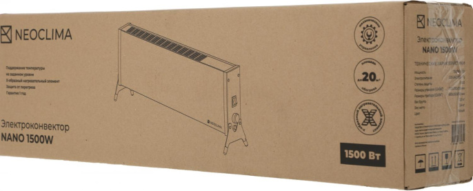 Конвектор Neoclima Nano,  1500Вт,  с терморегулятором, белый [ut-00000441]