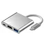 ORIENT Кабель-адаптер C028, USB3.1 Type-C (DisplayPort Alt mode) - HDMI+USB 3.0+PD(Type-C), 4K@30Hz, 0.15 метра, серебристый (31062)