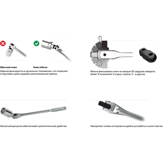 Набор инструментов Inforce 108 предметов 1/2", 1/4", Сталь Cr-V, Профессиональный, 06-07-12