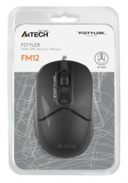 Мышь A4Tech Fstyler FM12 черный оптическая 1200dpi USB 3but (FM12 BLACK)