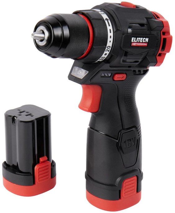 Дрель-шуруповерт Elitech CD 16L2 E2201.039.01 32Вт аккум. патрон:быстрозажимной кейс в комплекте 205715
