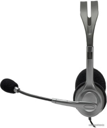 Наушники с микрофоном Logitech H110 темно-серый/черный 1.8м накладные оголовье 981-000472/981-000271