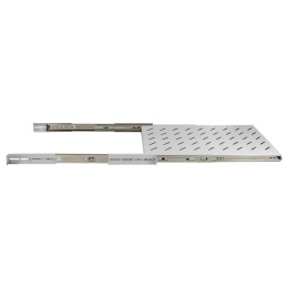 Полка выдвижная 19" ExeGate ECSS-F1000-G перфорированная, глубина 650мм, крепление 19" 1U, для напольных шкафов и стоек глубиной 800мм/1000мм, нагрузка до 40кг, цвет светло-серый RAL 7035 EX300305RUS