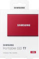 2ТБ Внешний диск SSD Samsung T7 MU-PC2T0R/WW, USB-C, запись - 1000МБ/с, чтение - 1050МБ/с, красный