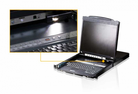 KVM консоль ATEN 19" 8-Port PS/2-USB VGA Dual Rail LCD KVM Switch CL5808N-ATA-RG