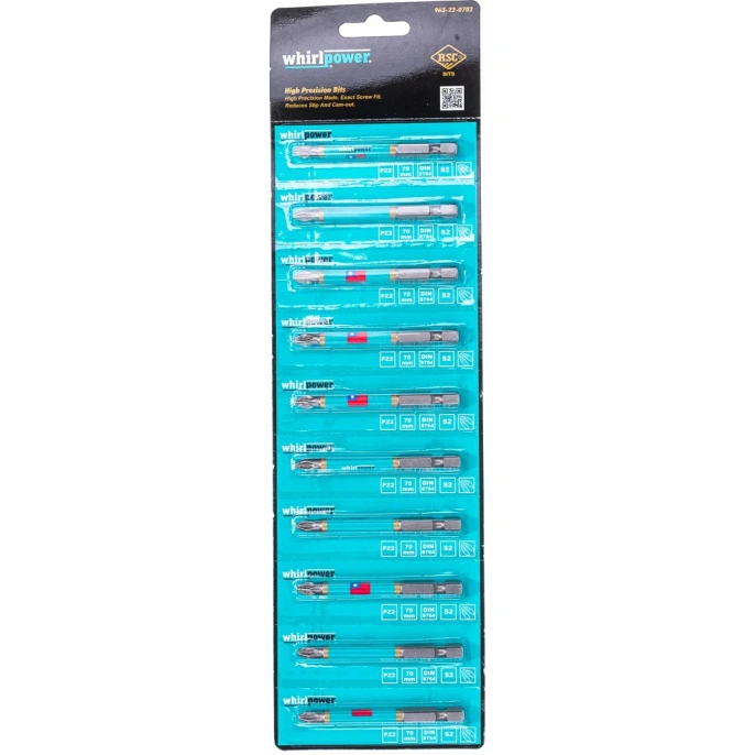 Биты (70 мм; PZ 2; 10 шт.) WHIRLPOWER Профи 57599