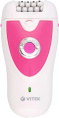 Эпилятор Vitek VT-2244 скор.:2 насад.:2 от электр.сети от аккум. белый/розовый