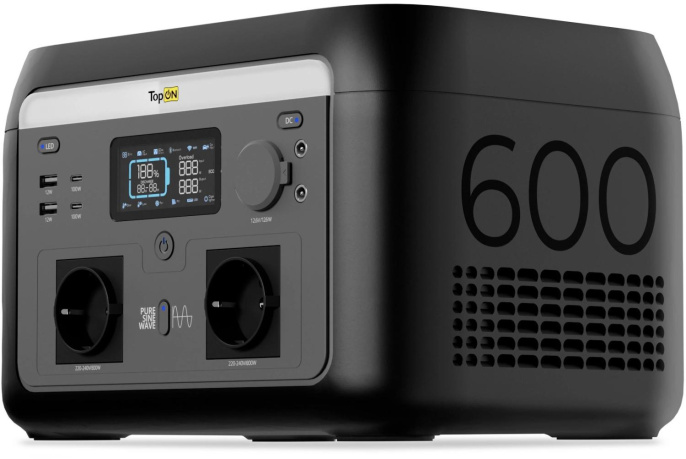 Электростанция портативная TopON Home TOP-H600 160000mAh 3A QC3.0/PD3.0 4xUSB черный/серый 103761
