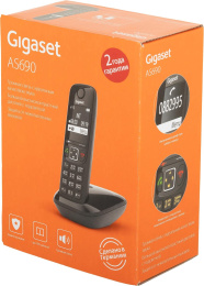Р/Телефон Dect Gigaset AS690 черный АОН