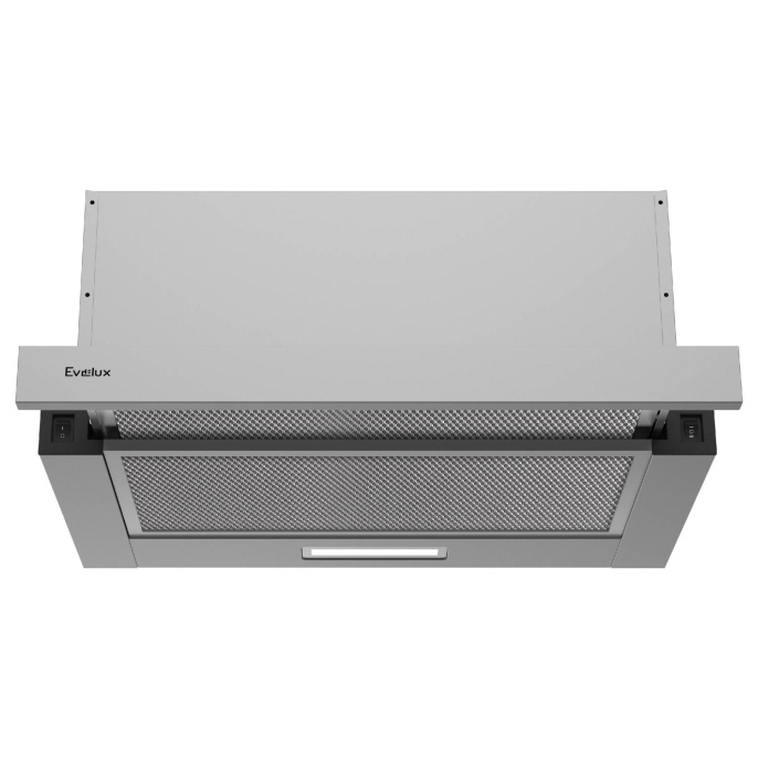 Вытяжка EVELUX,50 см,отвод/циркуляция,механический контроль,2 скорости работы,производительность 710 м3/ч,LED освещение, фронтальная панель - нержавеющая сталь,216*500*285-470 Tel 50 X