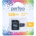 Карта памяти Perfeo microSDXC, 128GB, Class 10, UHS-1, с адаптером 30007697