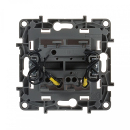 Выключатель Legrand Etika 2-клавишный, с индикацией, установка скрытая, IP20, белый [672204]