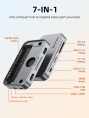 Магнитный концентратор CABLETIME CB34S (CT-HUBS1-AS) 7-в-1 с NVMe 10 Гбит/с, с USB 4 80 Гбит/с CT-FU8S-AG - Silver