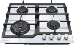 Газовая варочная панель MEFERI Glass comfort MGH604WH,  4 конфорки,  закаленное стекло,  белый