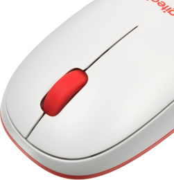 Клавиатура + мышь Logitech MK240 клав:белый/красный мышь:белый/красный USB беспроводная slim Multimedia 920-008160