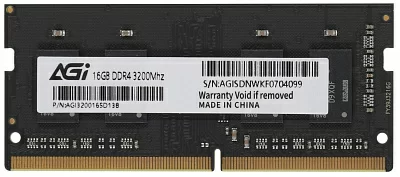 Память DDR4 16Gb 3200MHz AGi AGI320016SD138 SD138 RTL PC4-25600 SO-DIMM 260-pin 1.2В Ret