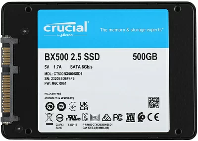 Накопитель SSD 500 Gb SATA 6Gb/s Crucial BX500 CT500BX500SSD1 2.5"