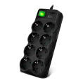 SVEN Фильтр SF-08E-16 3,0 м 8 розеток с защитными шторками,16А черный, цветная коробка [SV-021610]