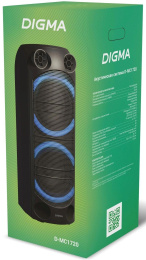 Музыкальный центр Digma D-MC1720, 80Вт, с караоке, Bluetooth, FM, USB, micro SD, черный