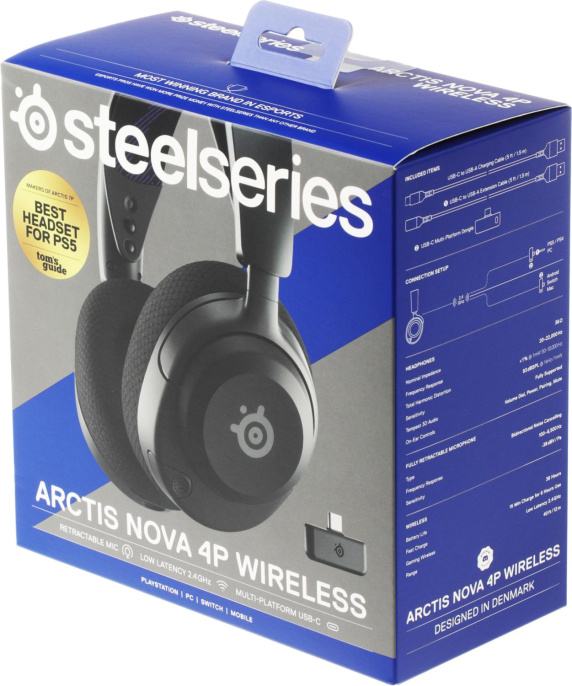 Наушники с микрофоном Steelseries Arctis Nova 4P черный накладные Radio оголовье 61641