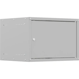 Шкаф настенный телекоммуникационный NTSS LIME 6U 550x450x370мм, 2 профиля 19, дверь сплошная металл, боковые стенки несъемные, разобранный, серый RAL 7035 NTSS-WL6U5545FD