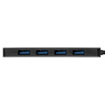 USB-Хаб (концентратор) 4-в-1 ExeGate DUB-4CP/1 (кабель-адаптер USB Type C --> 4xUSB3.0, доп. разъем USB Type-C для подключения источника питания, Plug&Play, черный) EX293986RUS