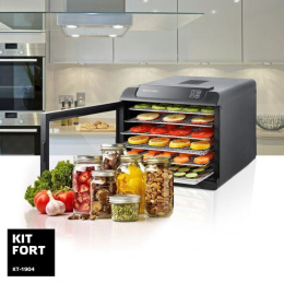 Сушилка для овощей и фруктов KITFORT КТ-1904,  черный,  18 поддонов