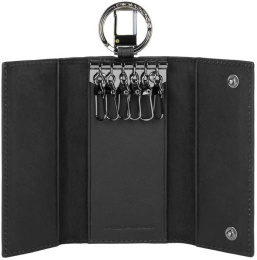 Ключница Piquadro Black Square, кожа натуральная, черный [pc1397b3/n]