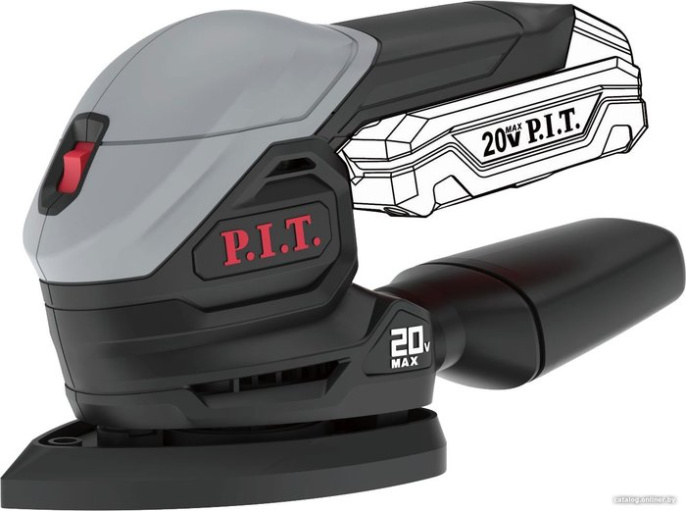 Дельташлифмашина P.I.T. PSP20H-140A (аккумуляторная, 20В, 12000 кол/мин, подошва 140х140х80 мм)