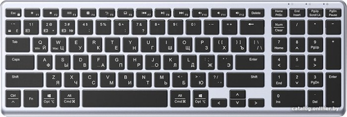 Клавиатура беспроводная UGREEN KU005 15956 2.4GHz Bluetooth5.0 Ultra Slim Wireless Keyboard. Цвет: серебристый