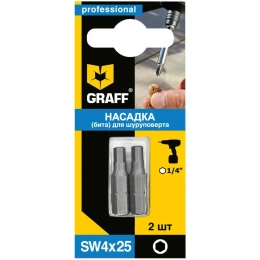 Шестигранная бита GRAFF (HEX)SW 4x25 мм 410425