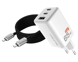 Комплект CABLETIME GA65W/CU08H (Зарядное устройство GA65W+Магнитный кабель CU08H)