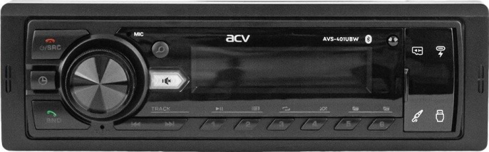 Автомагнитола ACV AVS-401UBW 1DIN 4x50Вт v5.0 USB 2.0 AUX 1.3" 2 RDS 43343
