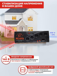 Стабилизатор напряжения Ресанта С1000 0.75кВА однофазный серый 63/6/32