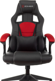 Кресло игровое ZOMBIE Arena, ткань/экокожа, до 120кг, черный/красный