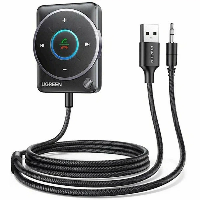 Автомобильный Bluetooth приемник UGREEN CM723 (35002) Car Bluetooth 5.3 Receiver Audio Adapter. Цвет: черный