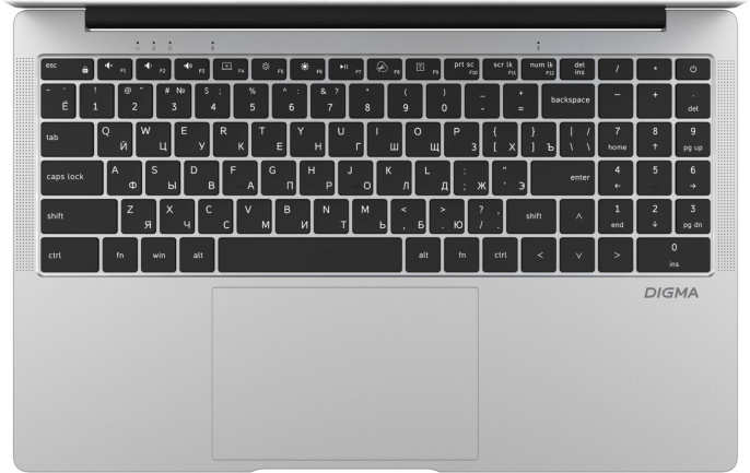 Ноутбук Digma EVE P5851 Pentium Silver N5030 8Gb SSD256Gb Intel UHD Graphics 605 15.6" IPS FHD (1920x1080) Windows 11 Pro silver WiFi BT Cam 5000mAh (DN15N5-8CXW05)