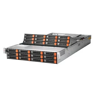 Платформа системного блока SuperMicro SSG-6029P-E1CR24L 2U, 2x LGA3647 (up to 165W), 24x DIMM DDR4 2933MHz, 24x 3.5" SAS3/SATA3 (2 "expander based backplane), 2x 2.5" SAS3/SATA3 rear, w/o LAN, Broadcom 3008 SAS3, 2x 1600W"