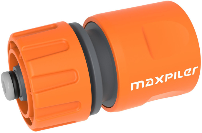 Коннектор для шланга Maxpiler MHC-005S (для шланга диаметром: 1/2", с аквастопом, быстросъемный, материал: ударопрочный пластик)