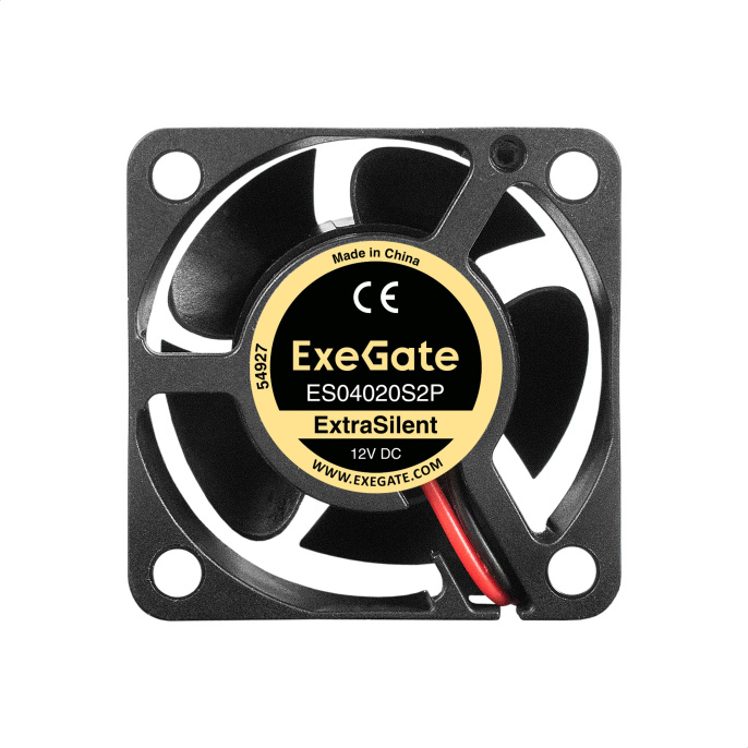 Вентилятор 12В DC ExeGate ExtraSilent ES04020S2P 40x40x20 мм, Sleeve bearing подшипник скольжения , 2pin, 5500RPM, 24dBA EX299847RUS