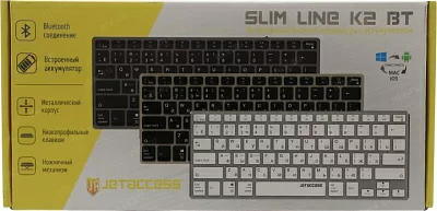 Клавиатура JETACCESS Slim Line K2 BT Silver Bluetooth 78КЛ беспроводная