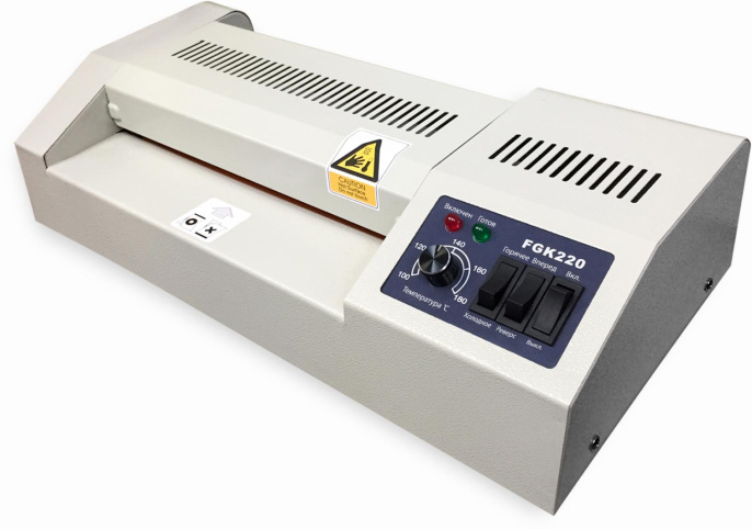 Ламинатор FGK 220, А4, 2х250 пленка 60-250мкм , 600 мм/мин, 4 вала, реверс, металл. корпус, мах толщина 2мм (ФГК-220)
