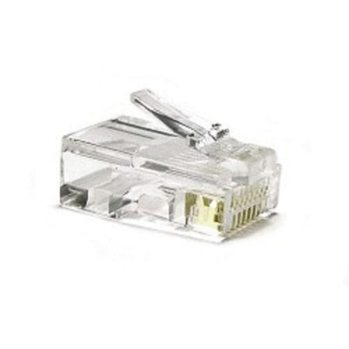 Hyperline PLUG-8P8C-U-C6 Разъем RJ-45 8P8C под витую пару, категория 6 50 µ"/ 50 микродюймов , универсальный для одножильного и многожильного кабеля 1шт